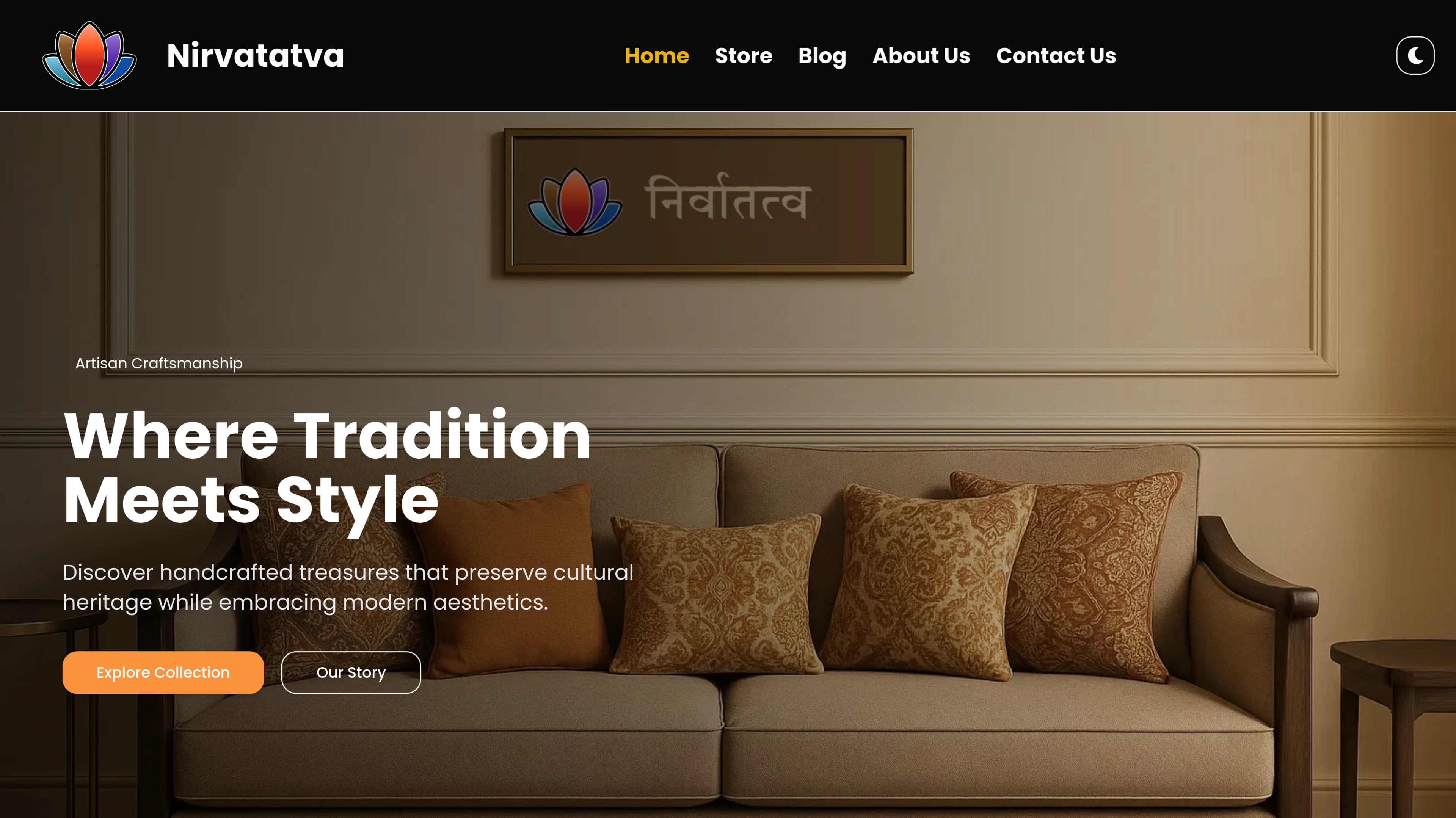 Before: Outdated website design